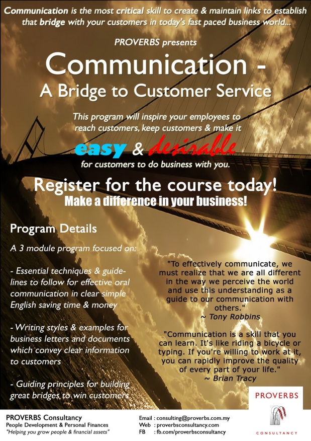 Communication - A Bridge to Customer Service (PROVERBS)